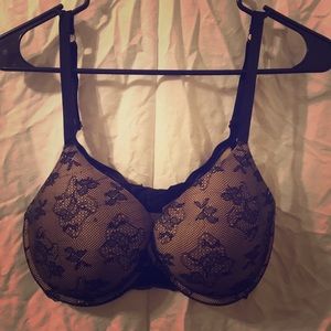 vS Black and Tan mesh 36D bra